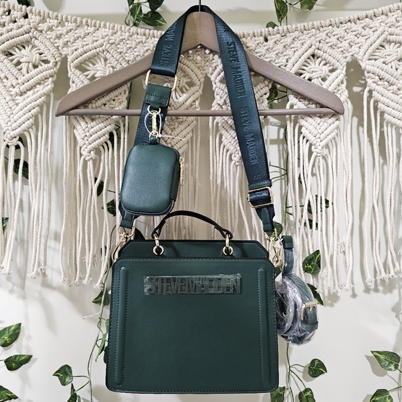 RARE* NEW! Steve Madden Bevelyn "CEDAR GREEN" Crossbody Bag Purse - Picture 4 of 8